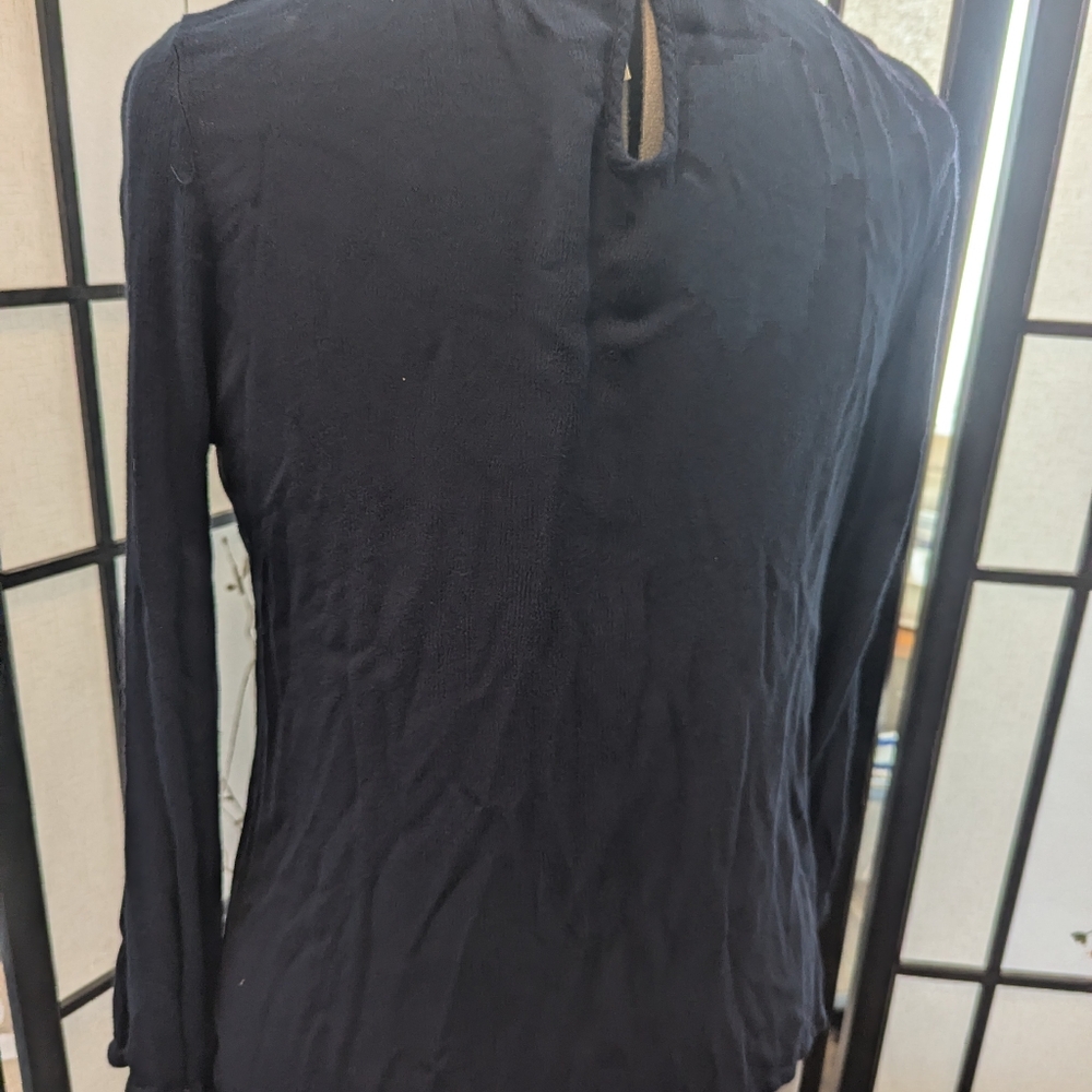 Women's Miss Pinky navy blue blouse XL - Picture 2 of 6